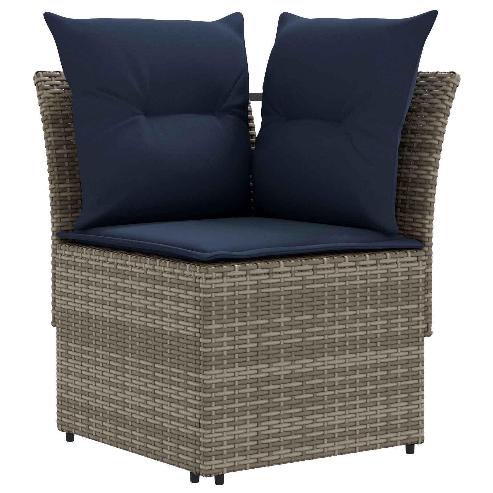 Tuinstoel met Armleuning en Hoekbank 2 Stuk PE Rattan