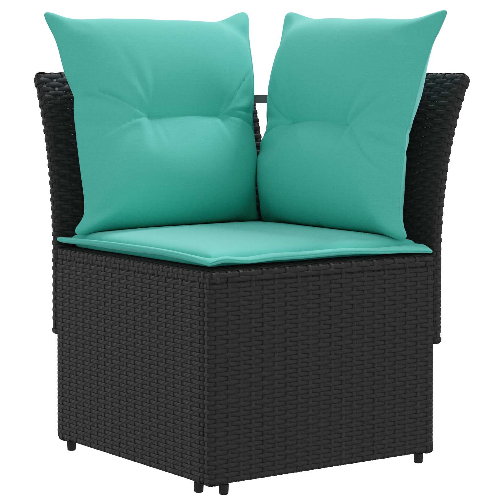 Tuinstoel met Armleuning en Hoekbank 2 Stuk Zwart en Turquoise