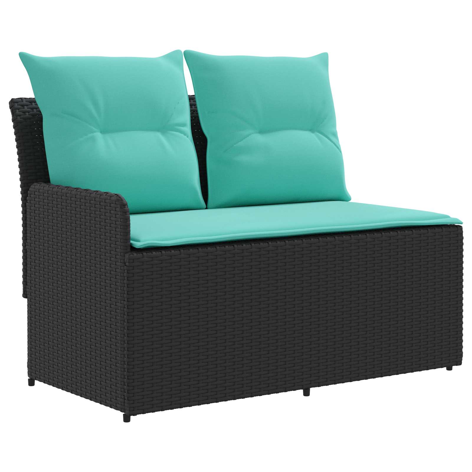 Tuinstoel met Armleuning en Hoekbank 2 Stuk Zwart en Turquoise