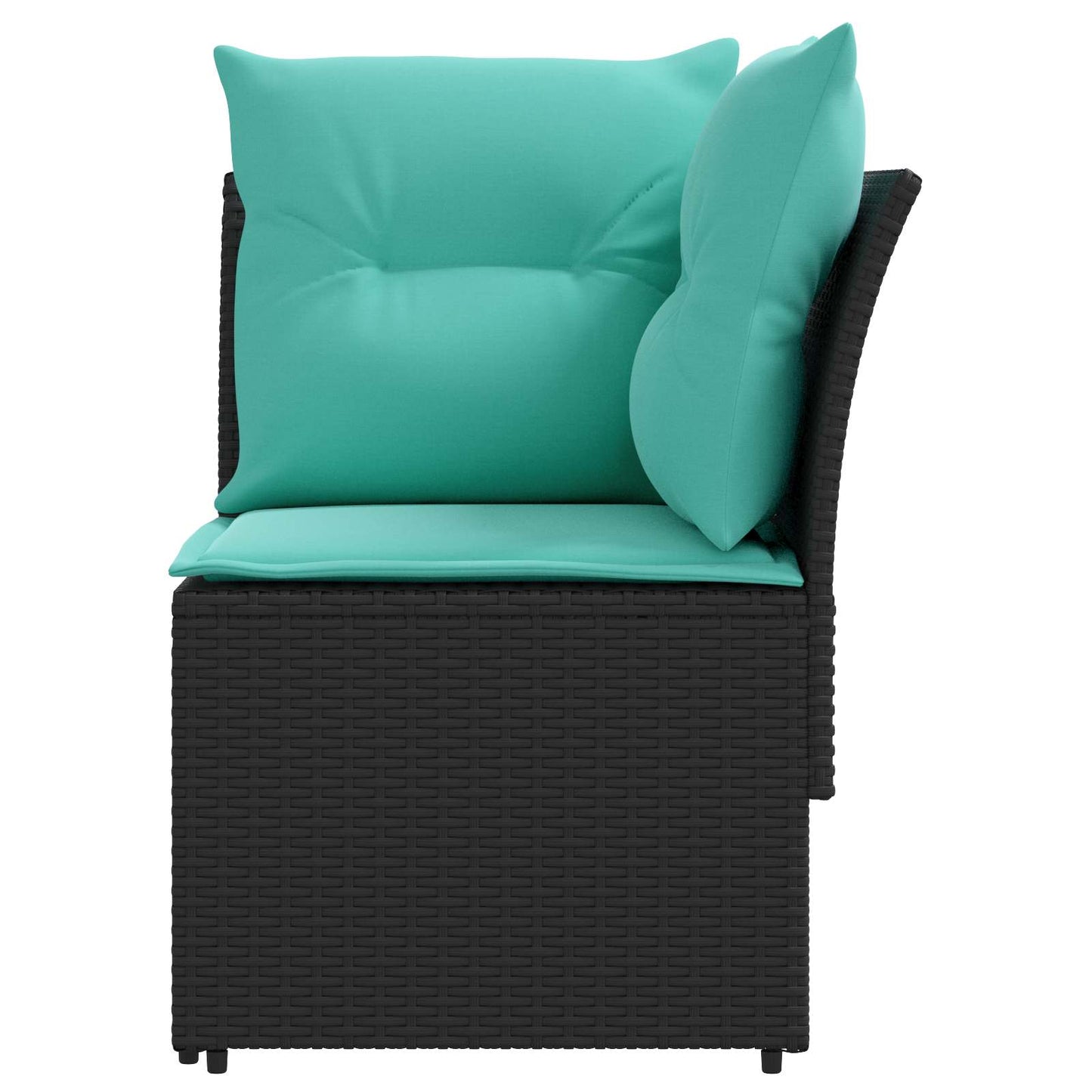 Tuinstoel met Armleuning en Hoekbank 2 Stuk Zwart en Turquoise