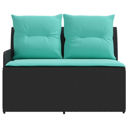 Tuinstoel met Armleuning en Hoekbank 2 Stuk Zwart en Turquoise