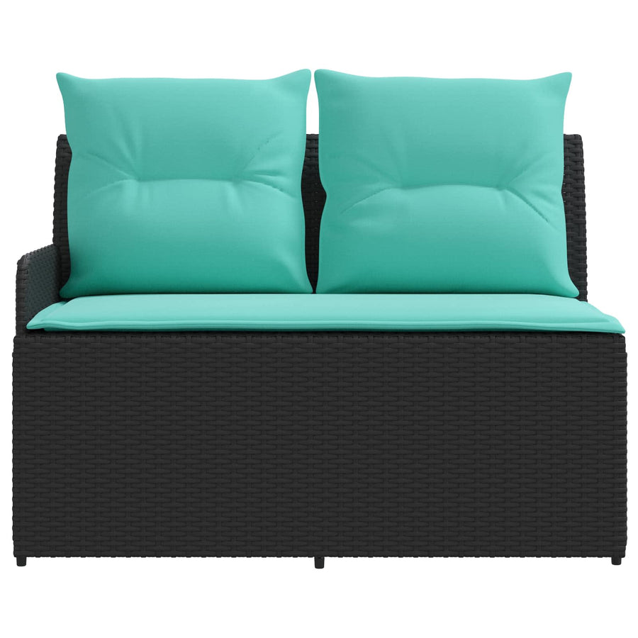 Tuinstoel met Armleuning en Hoekbank 2 Stuk Zwart en Turquoise