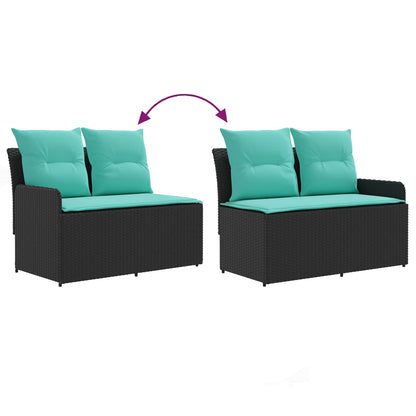Tuinstoel met Armleuning en Hoekbank 2 Stuk Zwart en Turquoise