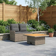 Tuin loungeset met opklaptafel 2-delig grijs