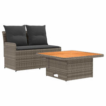 Tuin Armsteun Sofa met Opklaptafel 2 Stuk Grijs en Donkergrijs