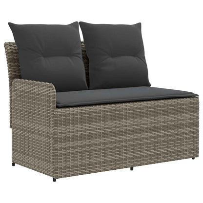 Tuin Armsteun Sofa met Opklaptafel 2 Stuk Grijs en Donkergrijs