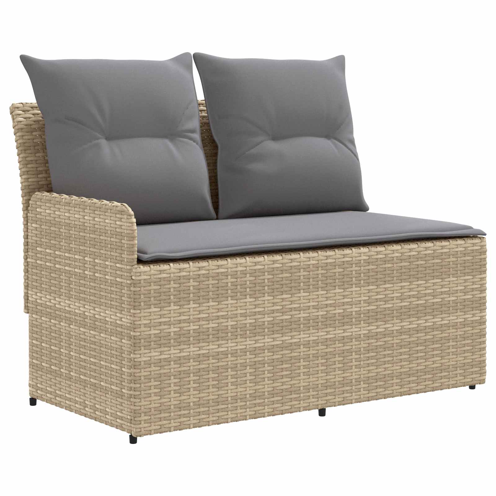 Tuin Armsteun Sofa met Opklaptafel 2 Stuk Beige en Licht Grijs