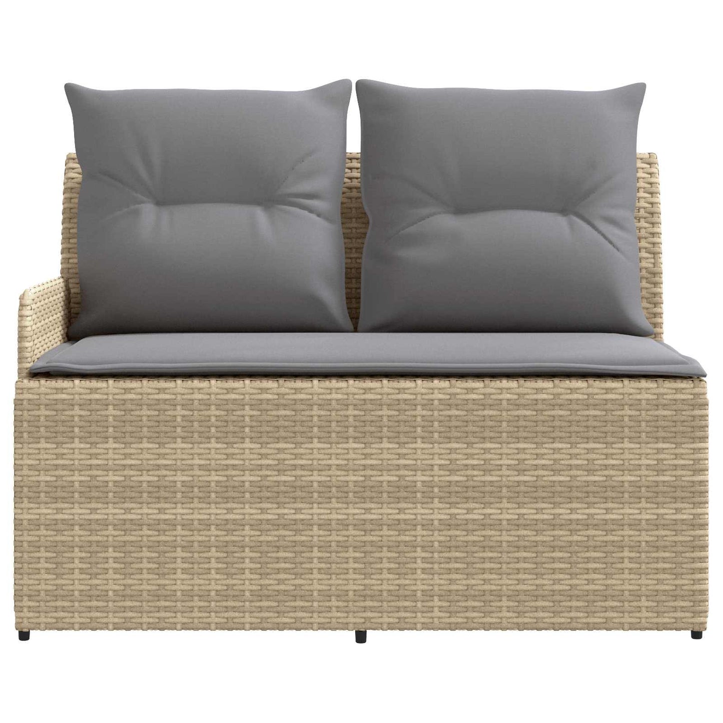 Tuin Armsteun Sofa met Opklaptafel 2 Stuk Beige en Licht Grijs