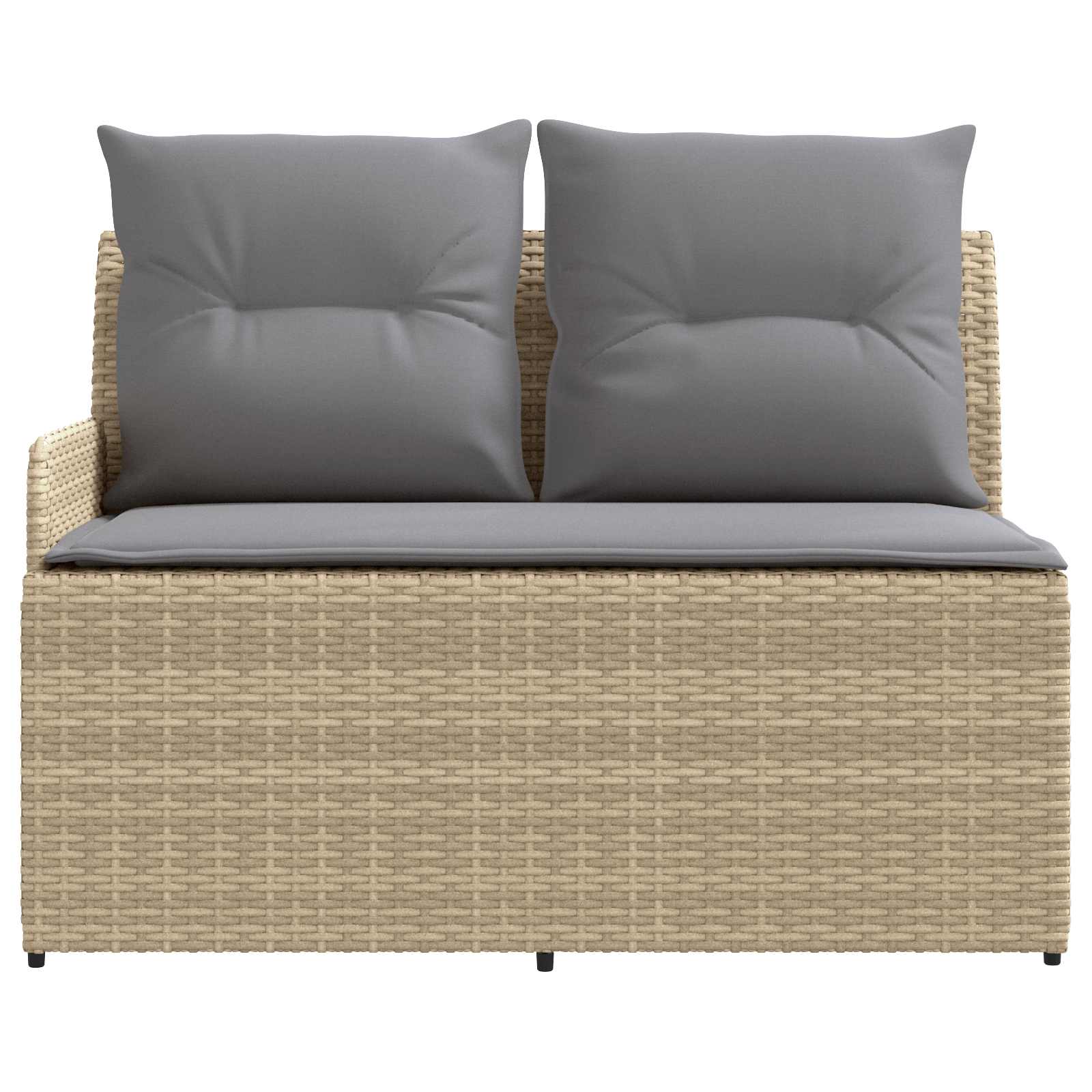Tuin Armsteun Sofa met Opklaptafel 2 Stuk Beige en Licht Grijs