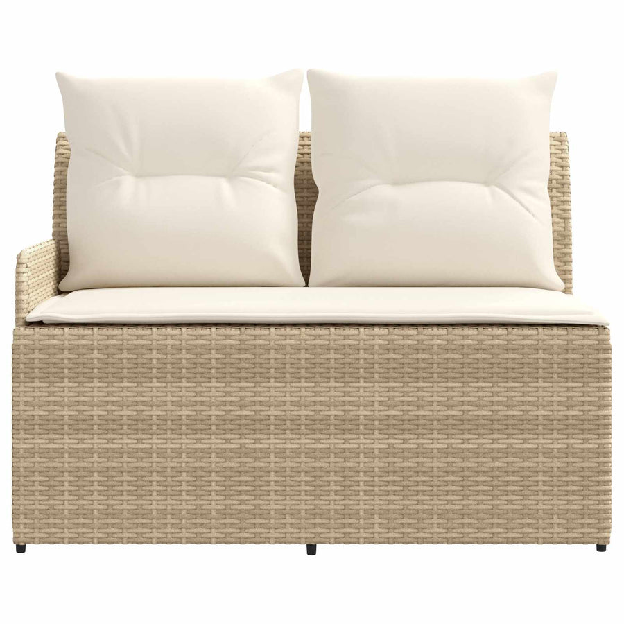 Tuin Armsteun Sofa met Opklaptafel 2 Stuk Beige en Crème