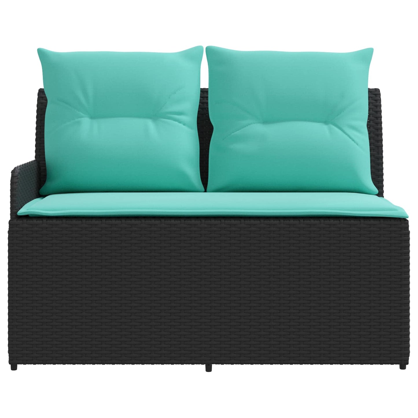 Tuin Armsteun Sofa met Opklaptafel 2 Stuk Zwart en Turquoise