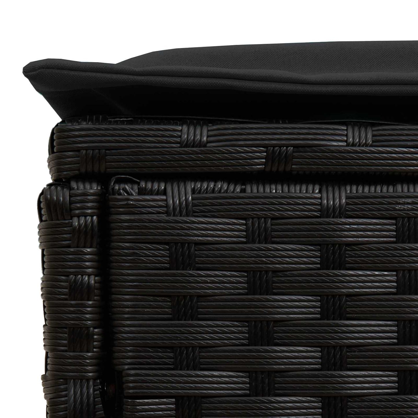 Tuinvoetenbank 2 Stuk Zwart 38 x 38 x 45 cm PE Rattan