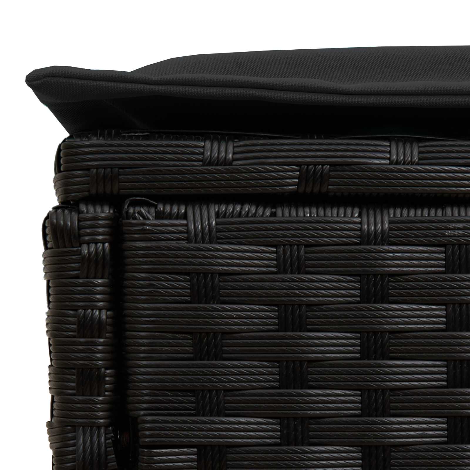 Tuinvoetenbank 2 Stuk Zwart 38 x 38 x 45 cm PE Rattan