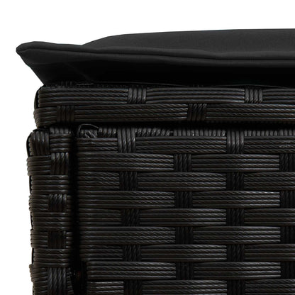 Tuinvoetenbank 2 Stuk Zwart 38 x 38 x 45 cm PE Rattan