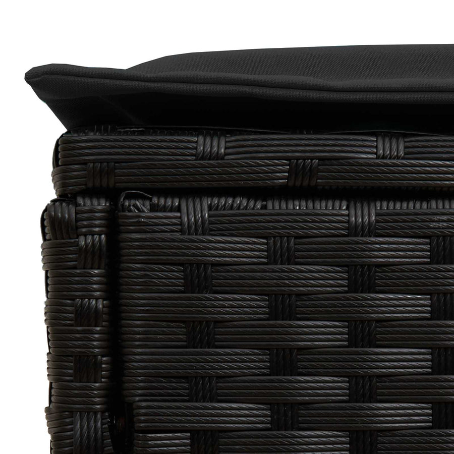 Tuinvoetenbank 2 Stuk Zwart 38 x 38 x 45 cm PE Rattan