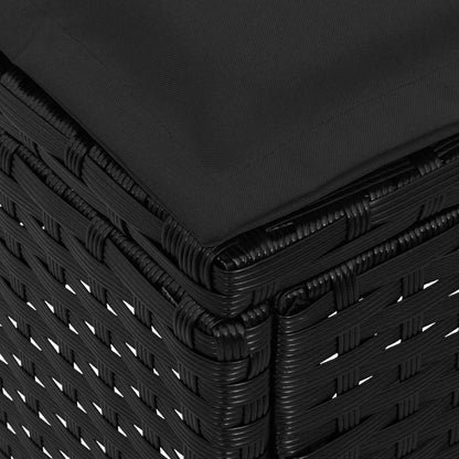 Tuinvoetenbank 2 Stuk Zwart 38 x 38 x 45 cm PE Rattan