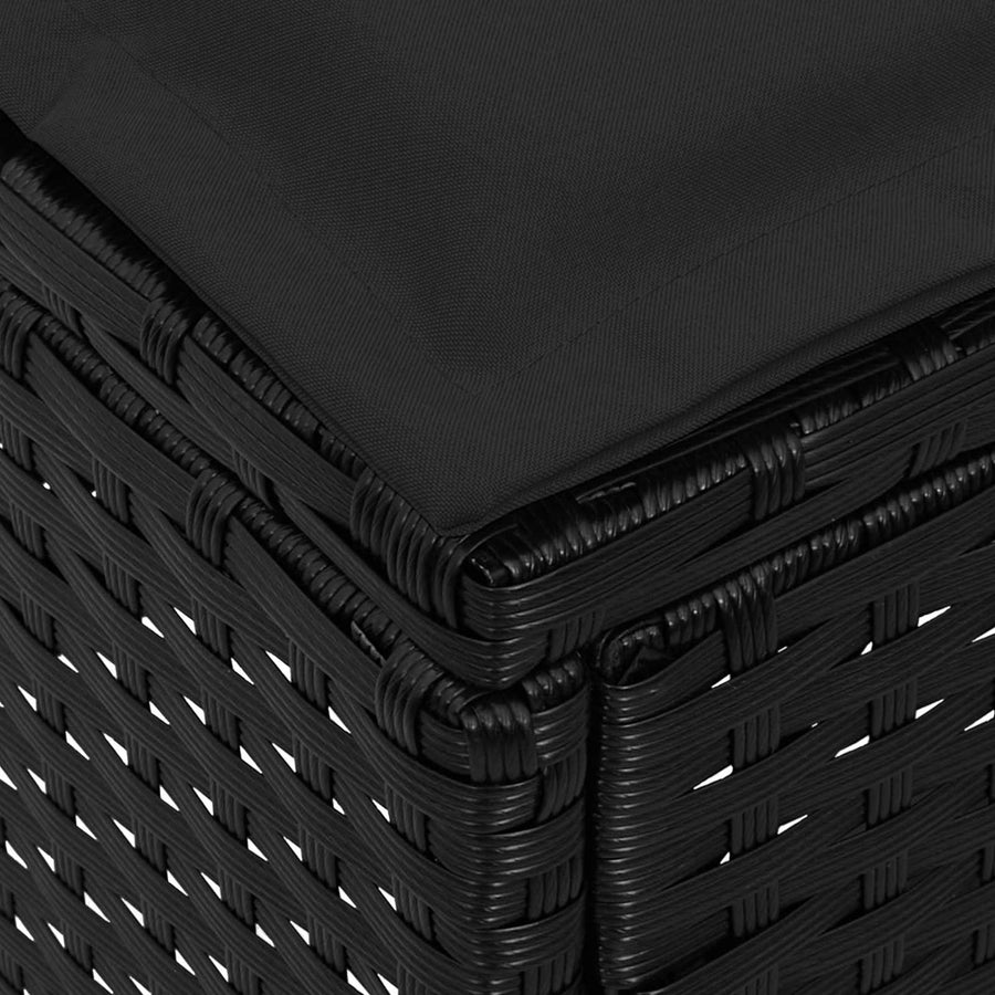 Tuinvoetenbank 2 Stuk Zwart 38 x 38 x 45 cm PE Rattan