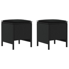 Tuinvoetenbank 2 Stuk Zwart 38 x 38 x 45 cm PE Rattan