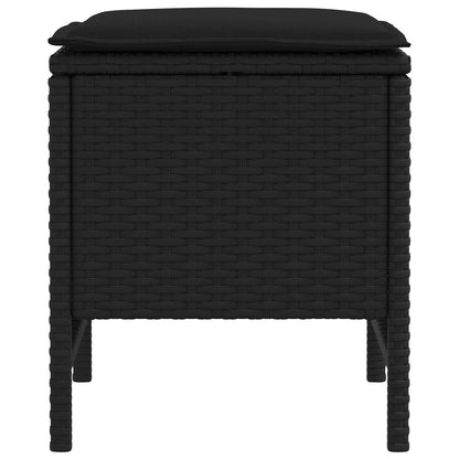 Tuinvoetenbank 2 Stuk Zwart 38 x 38 x 45 cm PE Rattan