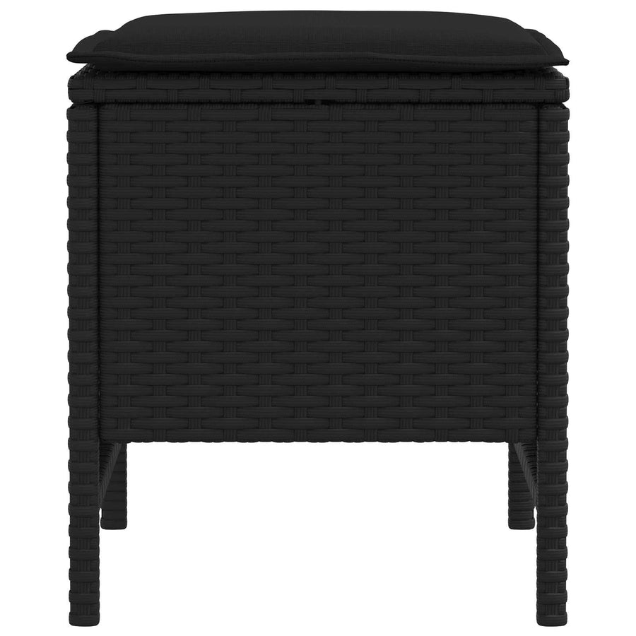 Tuinvoetenbank 2 Stuk Zwart 38 x 38 x 45 cm PE Rattan
