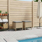 Voetenbank set 2 stuks beige lichtgrijs 38x38x45 cm