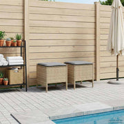 Voetenbank set 2 stuks beige lichtgrijs 38x38x45 cm