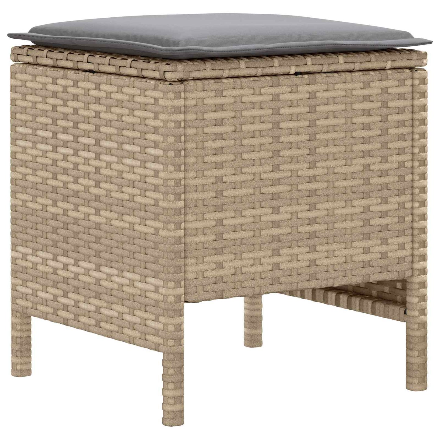 Tuinvoetenbank 2 Stuk Beige en Licht Grijs 38 x 38 x 45 cm