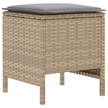 Tuinvoetenbank 2 Stuk Beige en Licht Grijs 38 x 38 x 45 cm