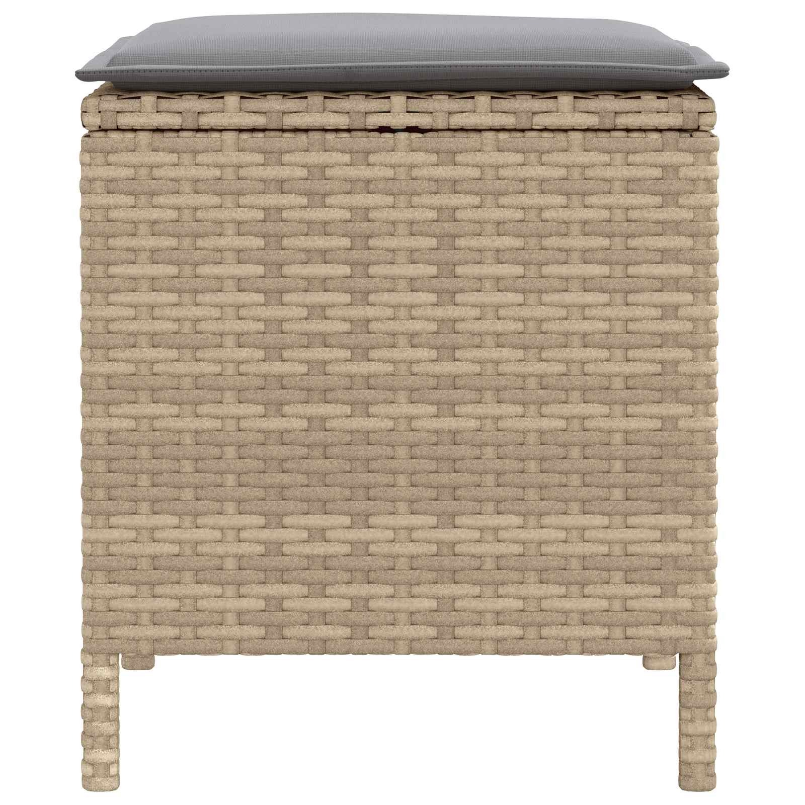 Tuinvoetenbank 2 Stuk Beige en Licht Grijs 38 x 38 x 45 cm