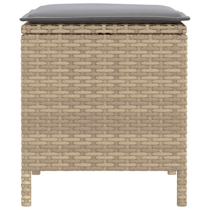 Tuinvoetenbank 2 Stuk Beige en Licht Grijs 38 x 38 x 45 cm