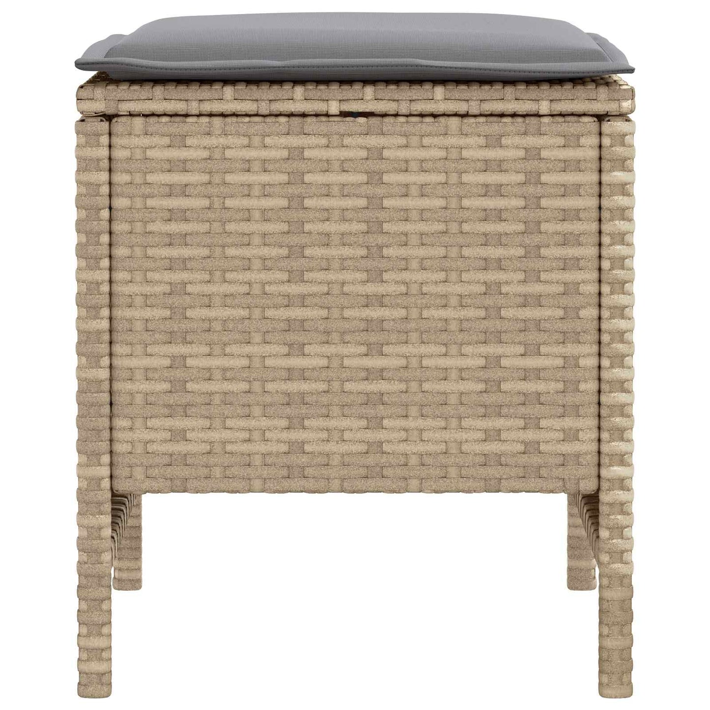 Tuinvoetenbank 2 Stuk Beige en Licht Grijs 38 x 38 x 45 cm
