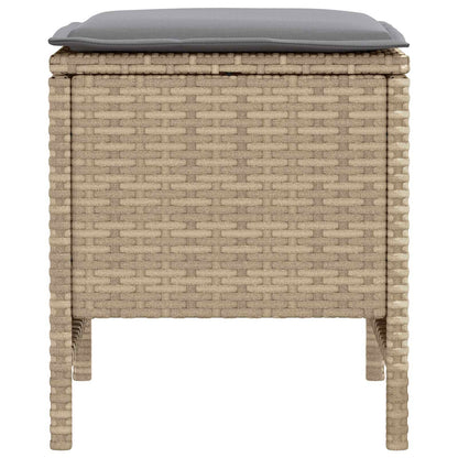 Tuinvoetenbank 2 Stuk Beige en Licht Grijs 38 x 38 x 45 cm