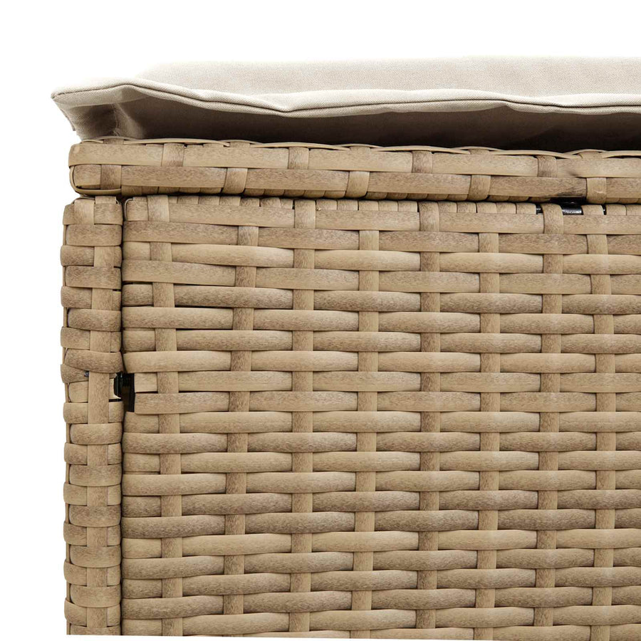 Tuinvoetenbank 2 Stuk Beige en Crème 38 x 38 x 45 cm PE Rattan