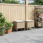 Voetenbank tuin 38x38x45 cm PE rotan beige crème