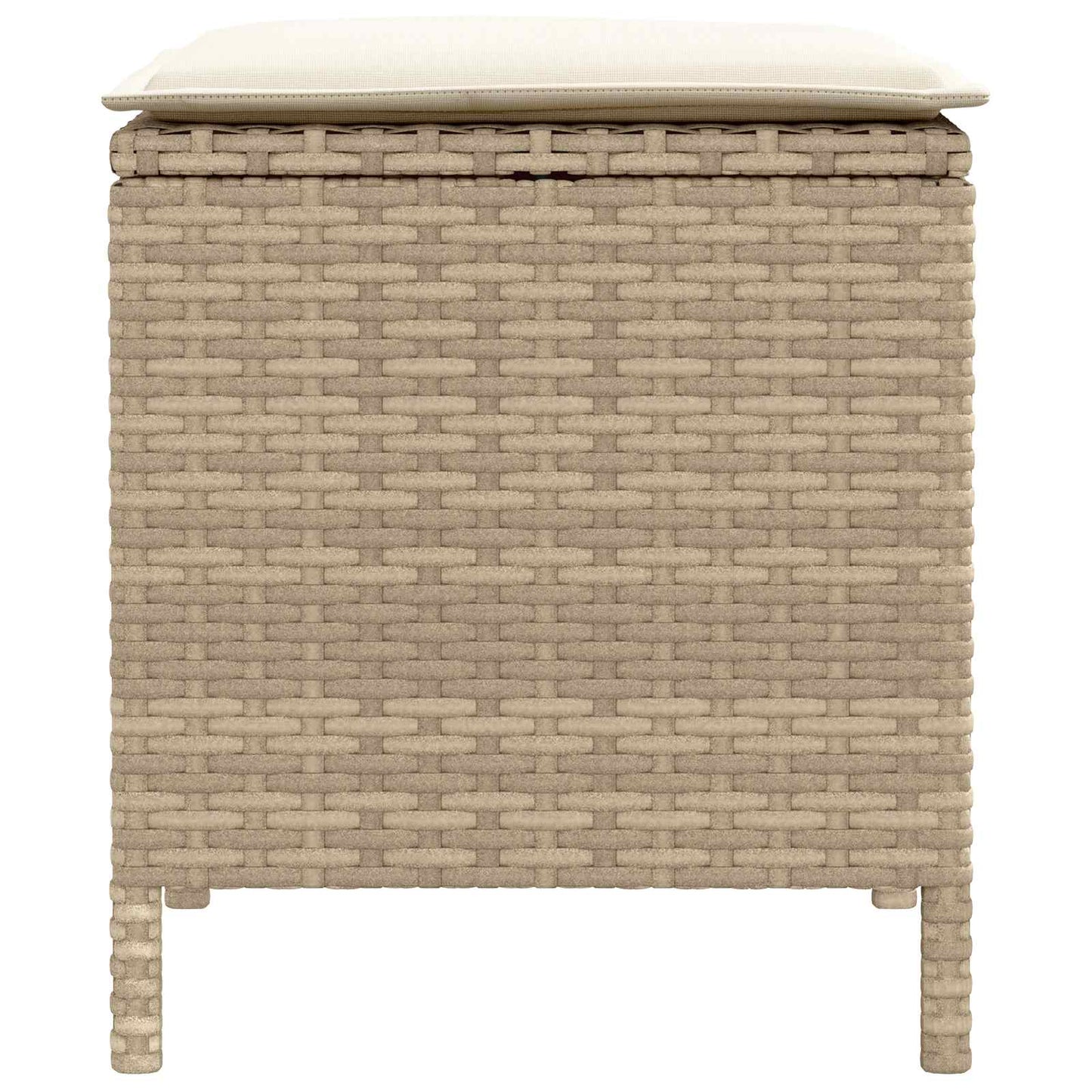 Tuinvoetenbank 2 Stuk Beige en Crème 38 x 38 x 45 cm PE Rattan