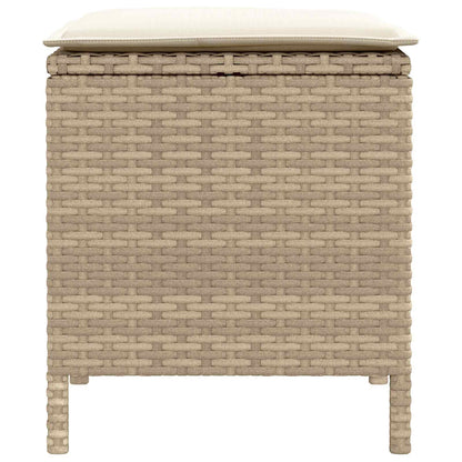 Tuinvoetenbank 2 Stuk Beige en Crème 38 x 38 x 45 cm PE Rattan