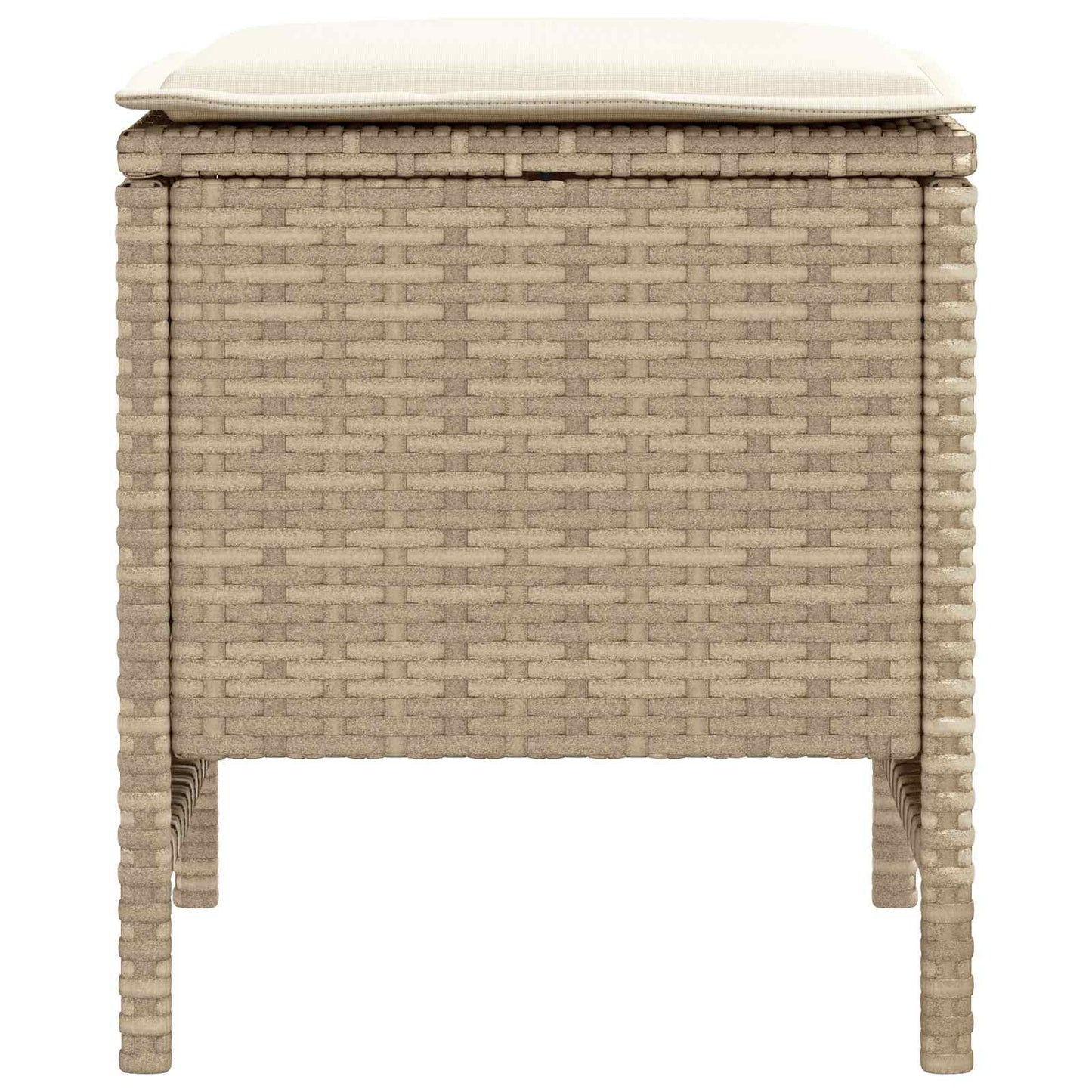 Tuinvoetenbank 2 Stuk Beige en Crème 38 x 38 x 45 cm PE Rattan