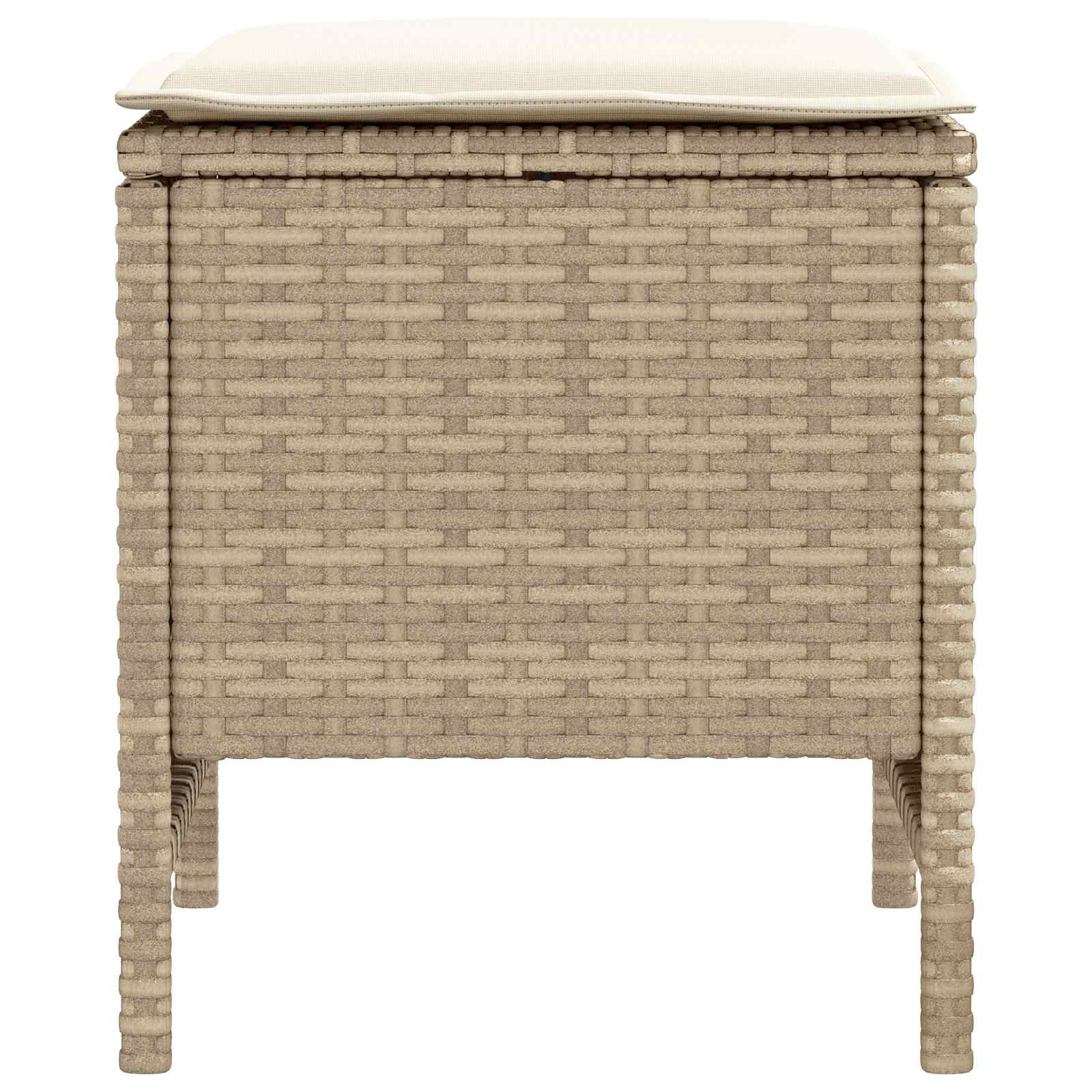 Tuinvoetenbank 2 Stuk Beige en Crème 38 x 38 x 45 cm PE Rattan