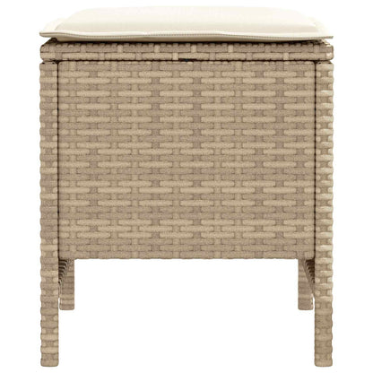 Tuinvoetenbank 2 Stuk Beige en Crème 38 x 38 x 45 cm PE Rattan