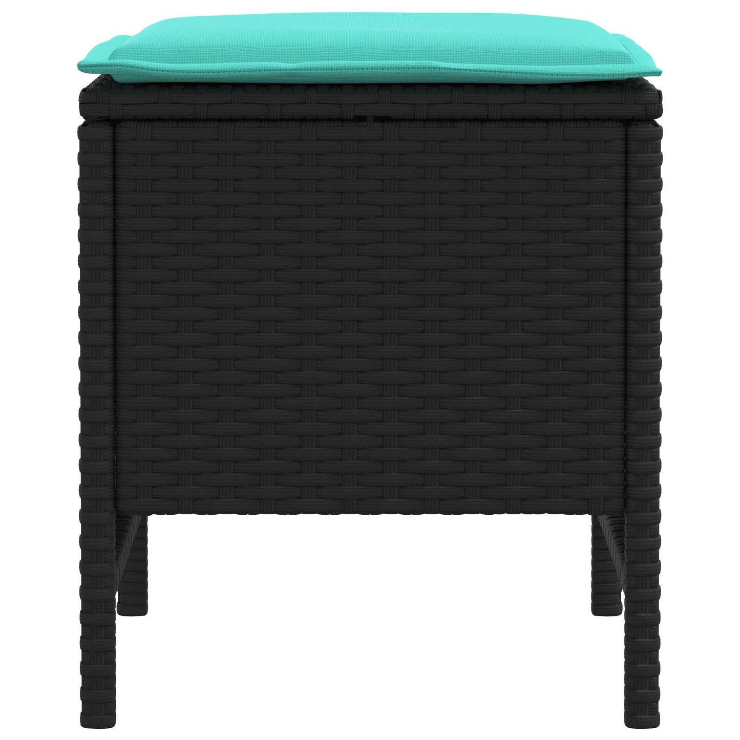 Tuinvoetenbank 2 Stuk Zwart en Turquoise 38 x 38 x 45 cm
