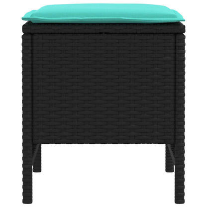 Tuinvoetenbank 2 Stuk Zwart en Turquoise 38 x 38 x 45 cm