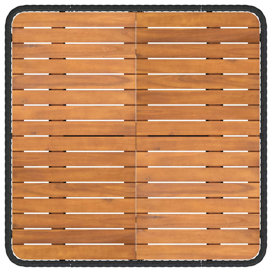 2 Stuk Tuin middelste sofa met uitschuiftafel poly rattan Zwart