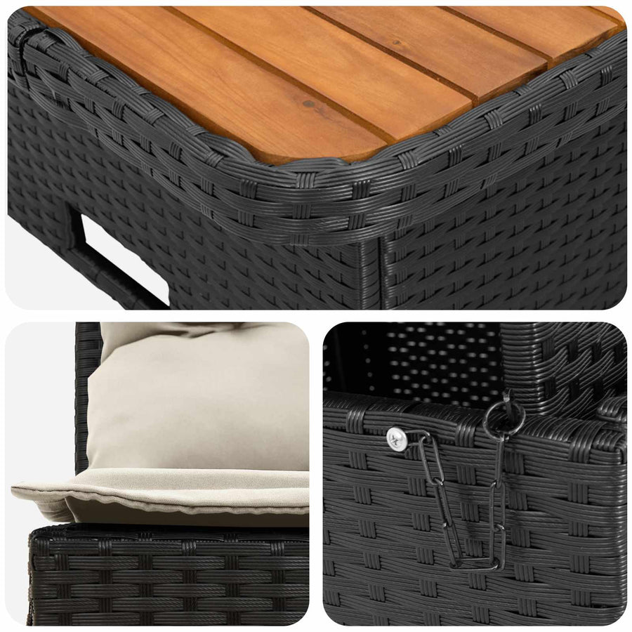 2 Stuk Tuin middelste sofa met uitschuiftafel poly rattan