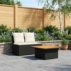 Tuinbank poly rattan met uitschuiftafel 110x57x79 cm