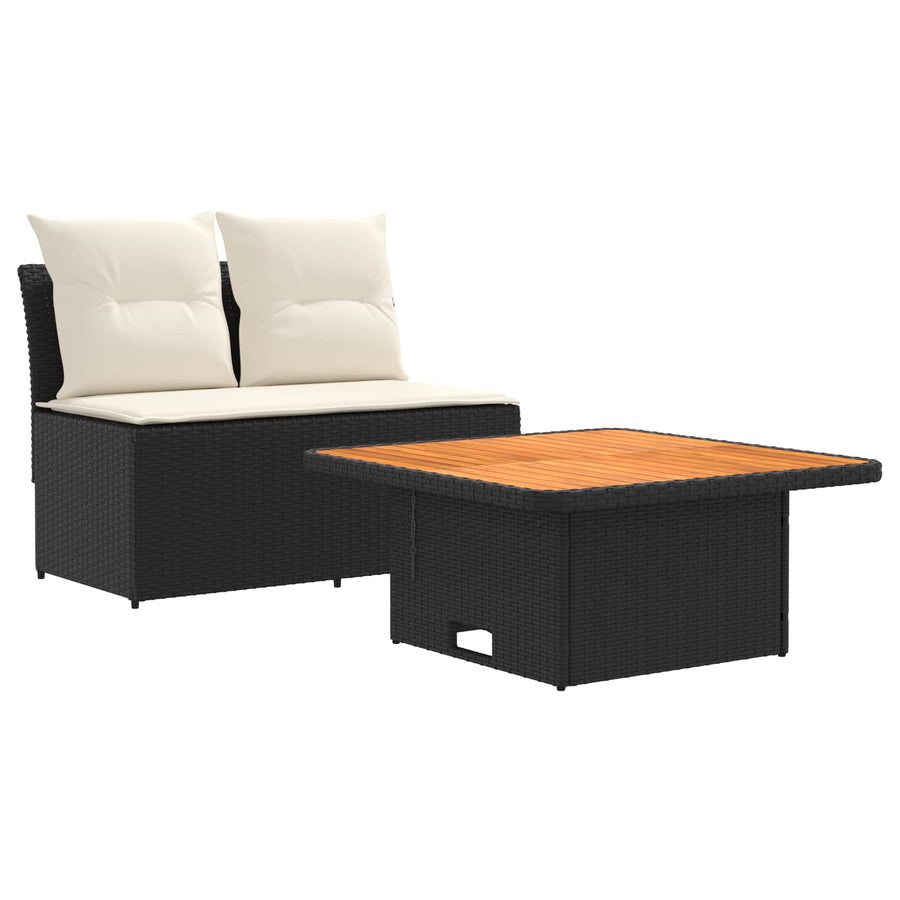 2 Stuk Tuin middelste sofa met uitschuiftafel poly rattan