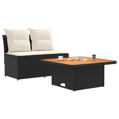 2 Stuk Tuin middelste sofa met uitschuiftafel poly rattan