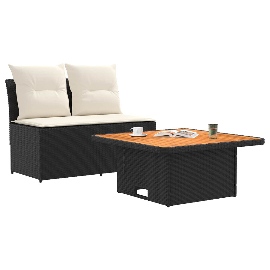 2 Stuk Tuin middelste sofa met uitschuiftafel poly rattan