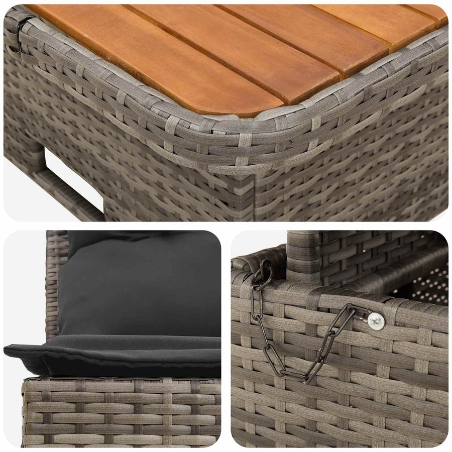 2 Stuk Tuin middelste sofa met uitschuiftafel poly rattan
