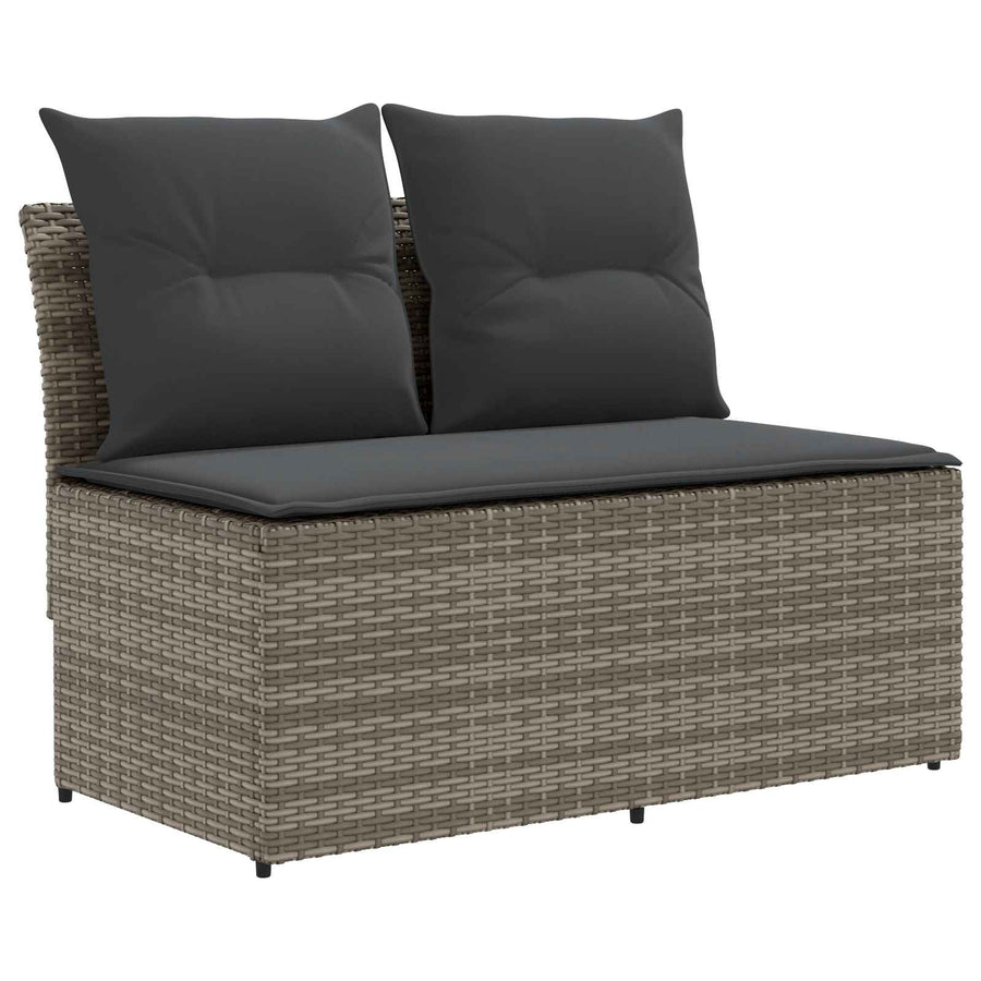 2 Stuk Tuin middelste sofa met uitschuiftafel poly rattan