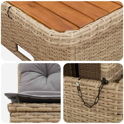2 Stuk Tuin middelste sofa met uitschuiftafel poly rattan
